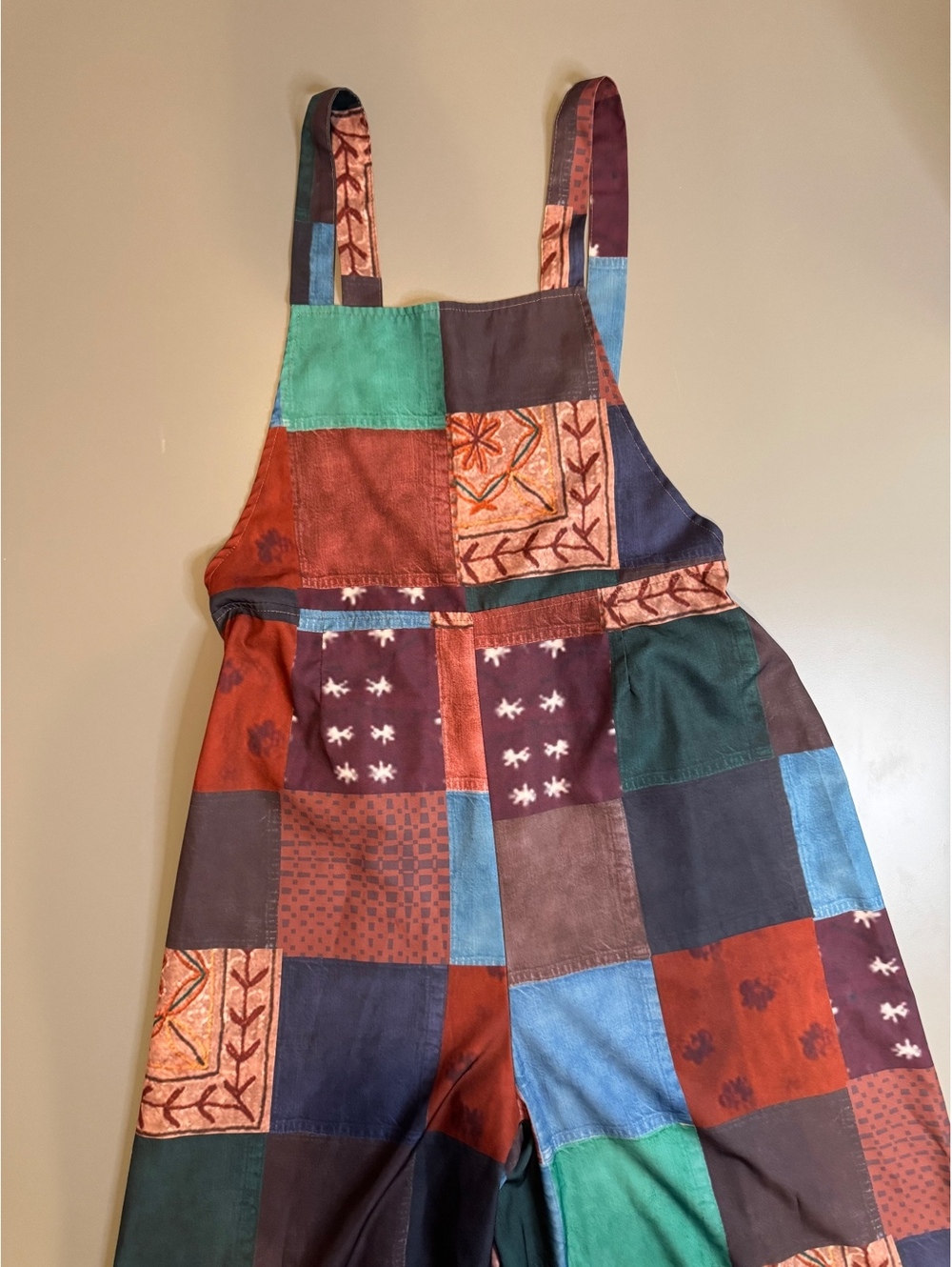 ROMWE Women's Patchwork Print Overalls Jumpsuit, Size Large, 100% Polyester